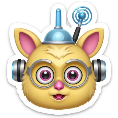 Furby connect with clear antena top on head sticker