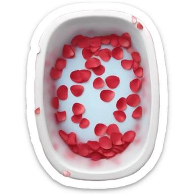 Tub with rose petals red sticker