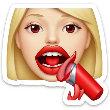 Has un emoji de una boca mordiendo el dedo sticker