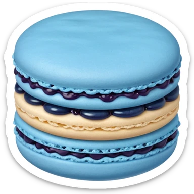 Macaroon that's light blue with blueberry  sticker