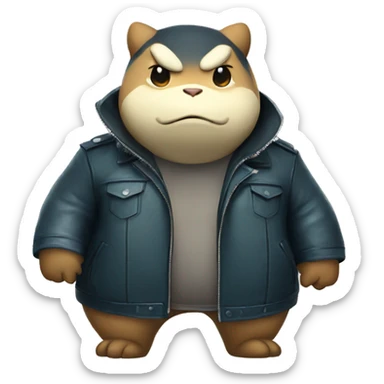 snorlax with a leather jacket sticker