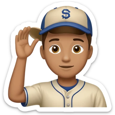 A baseball player tipping his hat sticker