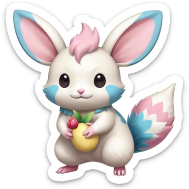 Tropical Exotic Colorful Minccino-Pachirisu-Emolga-fusion  sticker