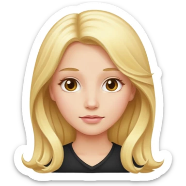 Light pink and gold twin blonde long hair lady’s  sticker