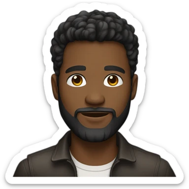 stylish 25 year old with a beard and brown skin sticker