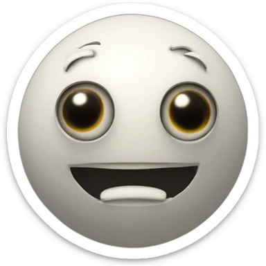 3d sphere with a cartoon conduit texture with big underdeveloped eyes sticker