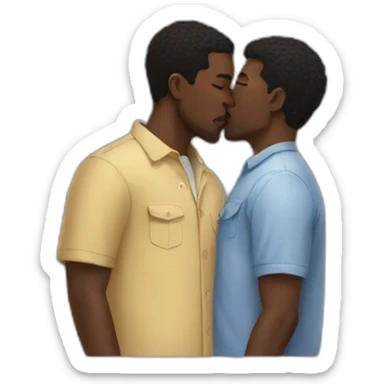 Black men kiss sticker