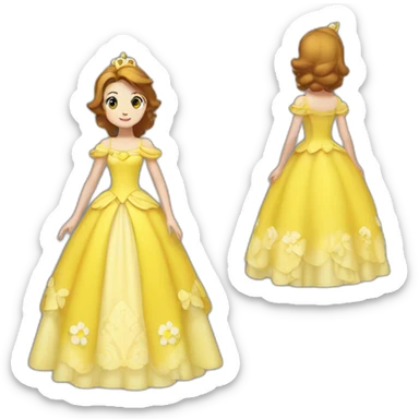 Princess daisy yelllow dress standing sticker
