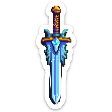 enchanted sword with elemental magic effects sticker