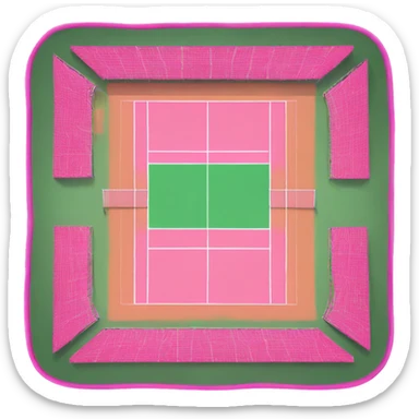 Pink tennis court  sticker