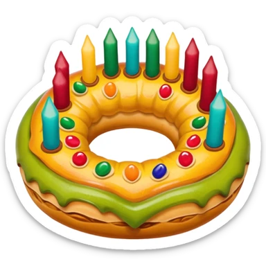 genera una versión de emoji de una rosca de reyes mexicana sticker
