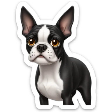 boston-terrier-with-floppy-ears sticker