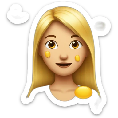 woman with multiple large glue stains sticker