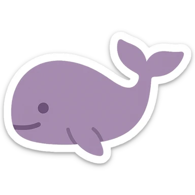 A dull purple whale sticker