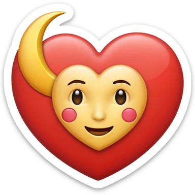 Heart and moon emoji sticker