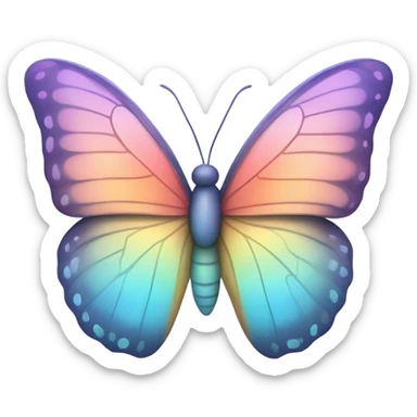 Pastel rainbow butterfly sticker
