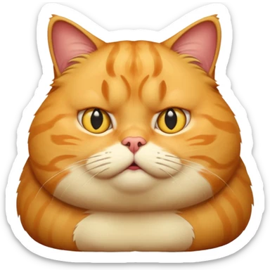 fat yellow confused cat sticker