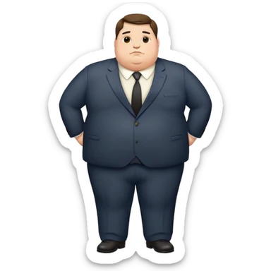 obese unattractive man in formal suit sticker