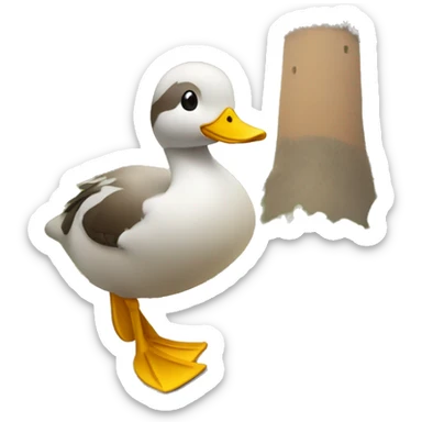 Pato millónario sosteniendo un bastón de caminar  sticker