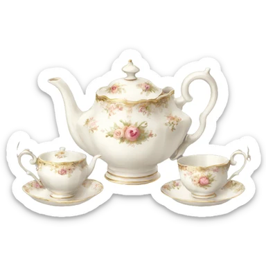 tea set victorian sticker