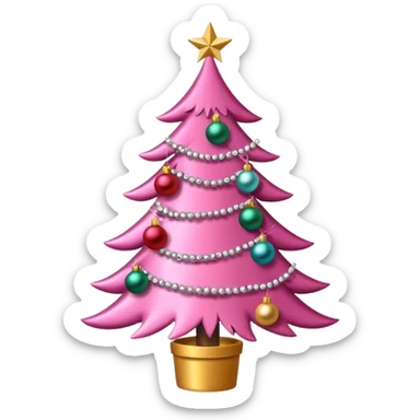 Christmas tree pink sticker
