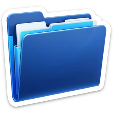 dark blue neon file folder sticker
