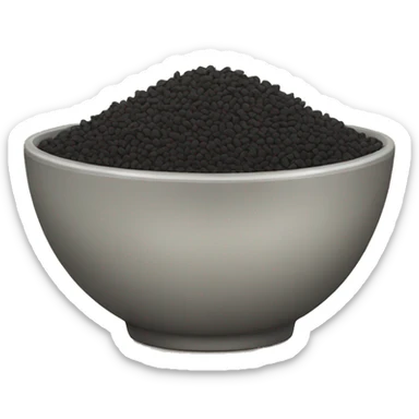 black sesame seeds in a bowl sticker