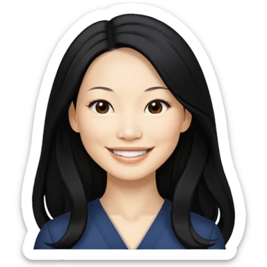 Lucy Liu with long hair sticker