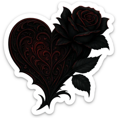 Remove the background from the image, keep the heart gothic and detailed, maintain a transparent background. sticker