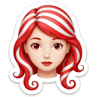 girl with hair made out of peppermint sticker