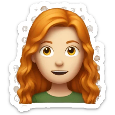 Long haired ginger woman having adhd sticker