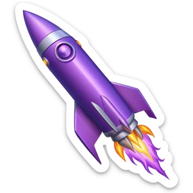 purple rocket purple flame sticker