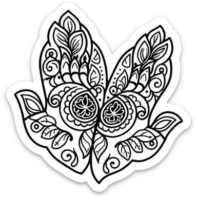 Elegant Indian mehndi pattern design sticker