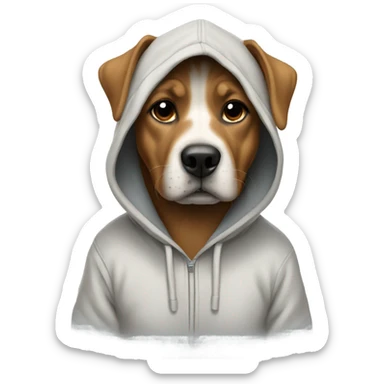 Dog wearing a hoodie ￼ sticker