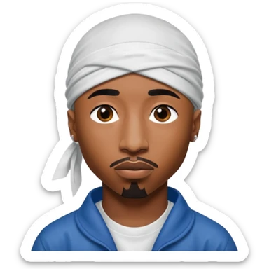 2Pac only face and durage sticker