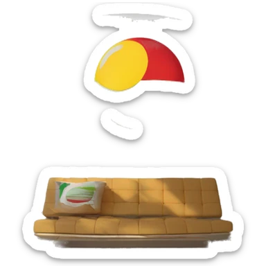 Drapeau de 3 bandes la première rouge la deuxième blanche puis la troisième vert avec un soleil au centre de la bande blanche sticker