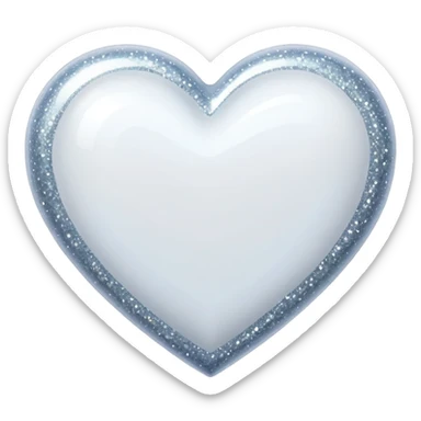 A white heart with sparkles around it sticker