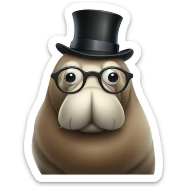 Walrus wearing a monocle sticker