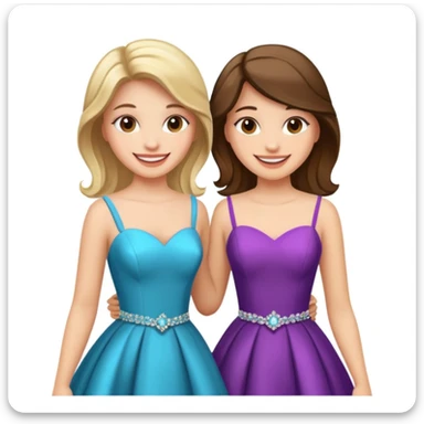 girls in a prom sticker