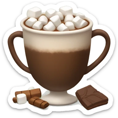 Hot cocoa with marshmallows in a big cup sticker