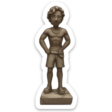 Homme ressemble statue île de pâque  sticker