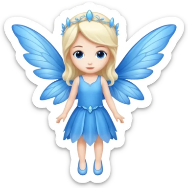 full body of little blue fairy sticker