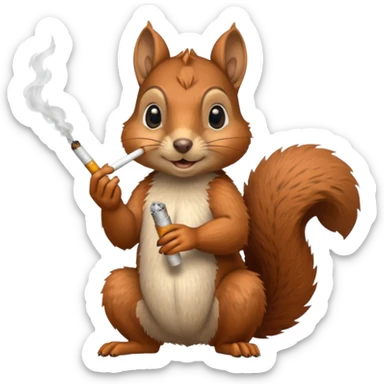 Squirrel with a cigarette  sticker