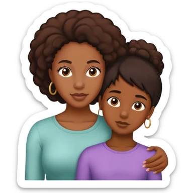 mom and teen daughter duo black girls  sticker