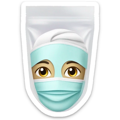 Skin care mask in a bag sticker