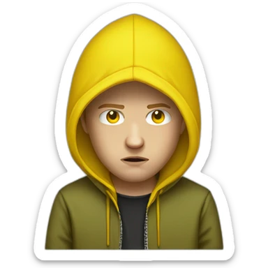 Teen Jesse Pinkman sad yellow hood sticker