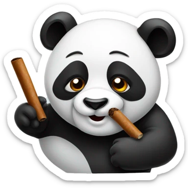 panda with a cigar sticker