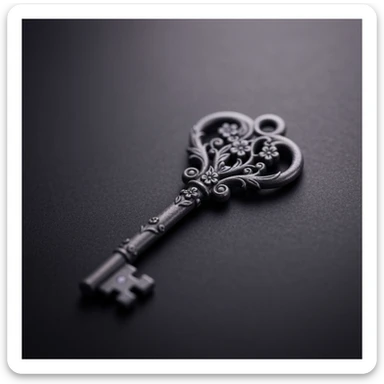 goth key, cute, expressive, minimal sticker
