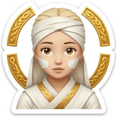 mummy girl with symbols sticker