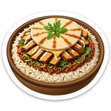 rice topped with döner sticker